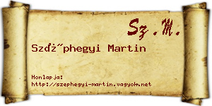 Széphegyi Martin névjegykártya