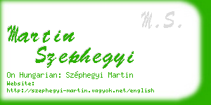 martin szephegyi business card