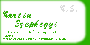 martin szephegyi business card